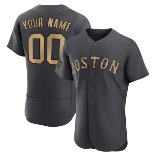Men's Authentic Charcoal Custom Boston Red Sox 2022 All-Star Game Jersey