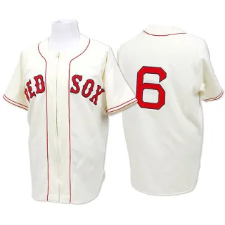 Men's Authentic Cream Johnny Pesky Boston Red Sox Throwback Jersey