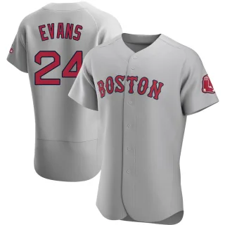 Men's Authentic Gray Dwight Evans Boston Red Sox Road Jersey