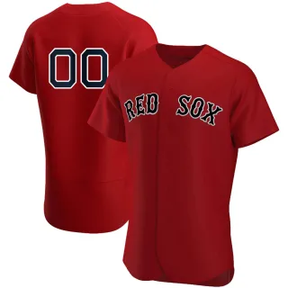 Men's Authentic Red Custom Boston Red Sox Alternate Team Jersey