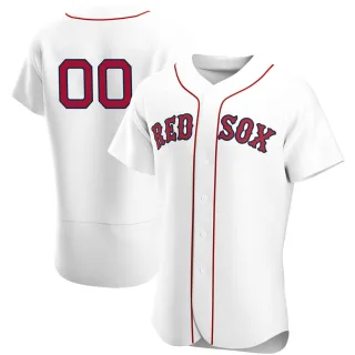Men's Authentic White Custom Boston Red Sox Home Team Jersey