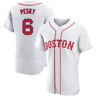 Men's Authentic White Johnny Pesky Boston Red Sox 2021 Patriots' Day Jersey