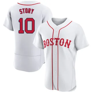 Men's Authentic White Trevor Story Boston Red Sox 2021 Patriots' Day Jersey