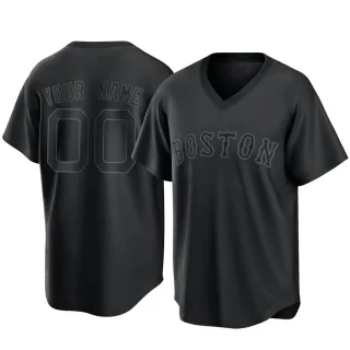 Men's Replica Black Custom Boston Red Sox Pitch Fashion Jersey