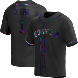 Men's Replica Black Holographic Bobby Doerr Boston Red Sox Alternate Jersey