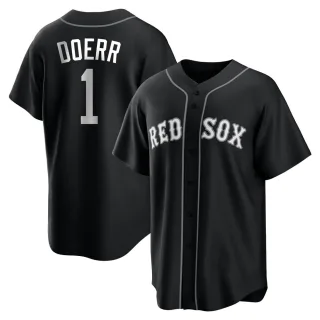 Men's Replica Black/White Bobby Doerr Boston Red Sox Jersey