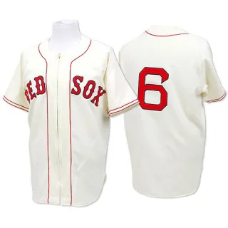 Men's Replica Cream Johnny Pesky Boston Red Sox Throwback Jersey
