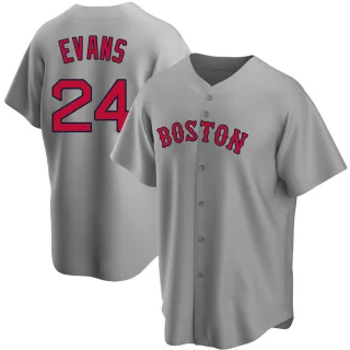 Men's Replica Gray Dwight Evans Boston Red Sox Road Jersey