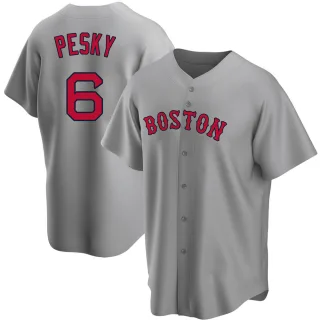 Men's Replica Gray Johnny Pesky Boston Red Sox Road Jersey