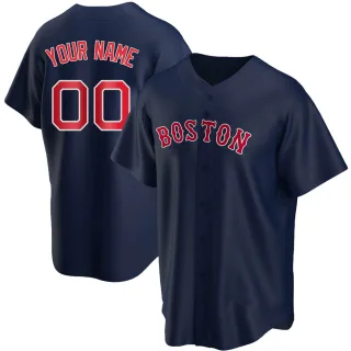 Men's Replica Navy Custom Boston Red Sox Alternate Jersey