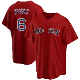 Men's Replica Red Johnny Pesky Boston Red Sox Alternate Jersey