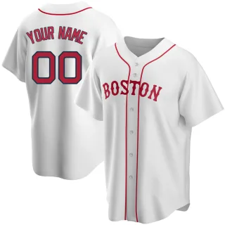 Men's Replica White Custom Boston Red Sox Alternate Jersey