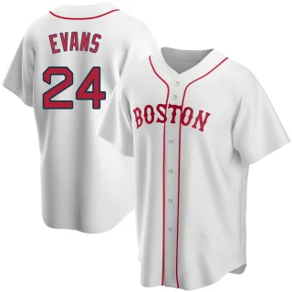 Men's Replica White Dwight Evans Boston Red Sox Alternate Jersey