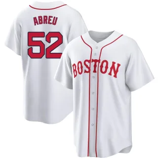 Men's Replica White Wilyer Abreu Boston Red Sox 2021 Patriots' Day Jersey