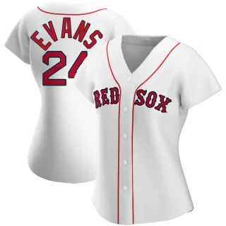 Women's Authentic White Dwight Evans Boston Red Sox Home Jersey