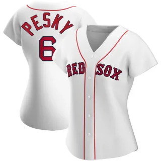 Women's Authentic White Johnny Pesky Boston Red Sox Home Jersey