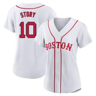 Women's Authentic White Trevor Story Boston Red Sox 2021 Patriots' Day Jersey