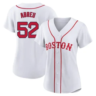 Women's Authentic White Wilyer Abreu Boston Red Sox 2021 Patriots' Day Jersey