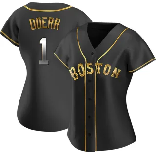Women's Replica Black Golden Bobby Doerr Boston Red Sox Alternate Jersey