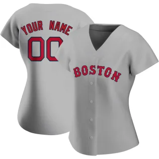 Women's Replica Gray Custom Boston Red Sox Road Jersey