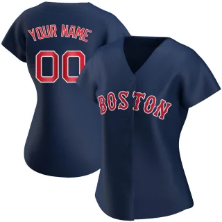 Women's Replica Navy Custom Boston Red Sox Alternate Jersey