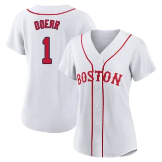 Women's Replica White Bobby Doerr Boston Red Sox 2021 Patriots' Day Jersey