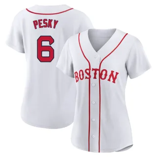 Women's Replica White Johnny Pesky Boston Red Sox 2021 Patriots' Day Jersey