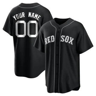 Youth Replica Black/White Custom Boston Red Sox Jersey
