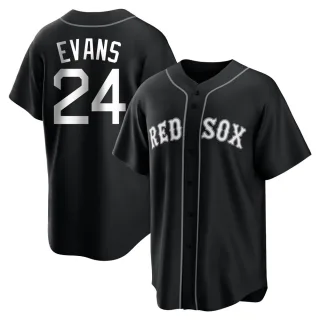 Youth Replica Black/White Dwight Evans Boston Red Sox Jersey