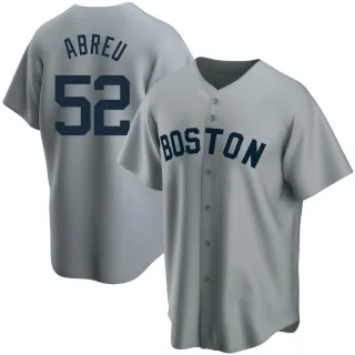 Youth Replica Gray Wilyer Abreu Boston Red Sox Road Cooperstown Collection Jersey