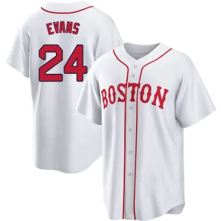 Youth Replica White Dwight Evans Boston Red Sox 2021 Patriots' Day Jersey