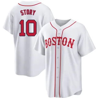 Youth Replica White Trevor Story Boston Red Sox 2021 Patriots' Day Jersey