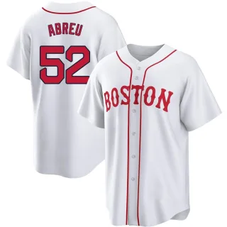 Youth Replica White Wilyer Abreu Boston Red Sox 2021 Patriots' Day Jersey